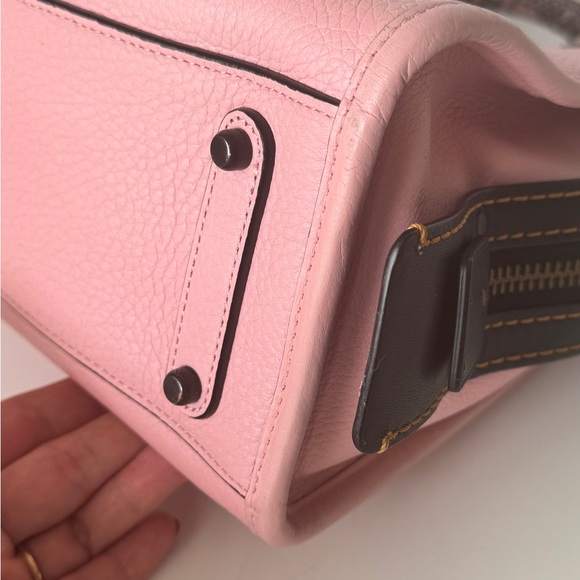 Coach 1941 Rogue 25 Bag Pink Colorblock Snakeskin Exotic Detail Handle - Picture 9 of 14